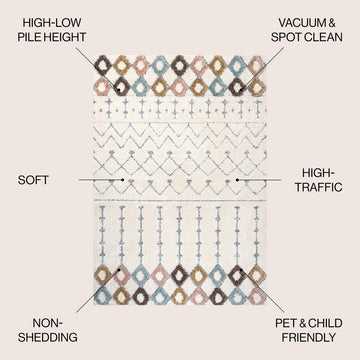 Pia Moroccan Trellis Plush Carved Area Rug